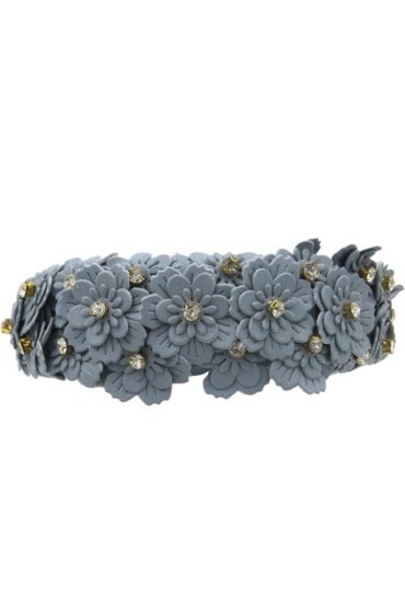 Erica Headband For Girls Blue Grey Embroidery