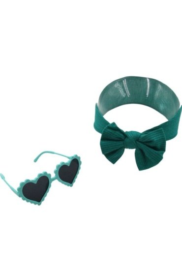 Ana Glasses and Headband Set For Babies and Girls - Teal Green