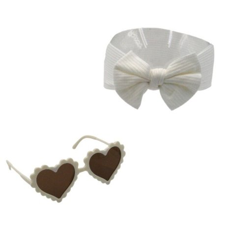 Ana Glasses and Headband Set For Babies and Girls - White