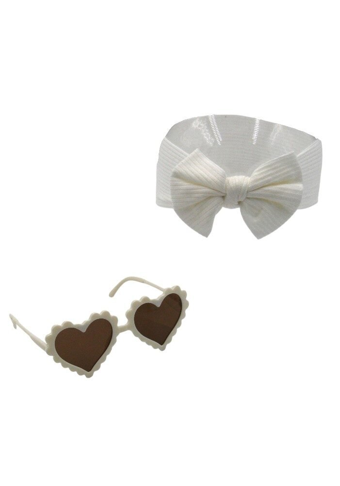 Ana Glasses and Headband Set For Babies and Girls - White