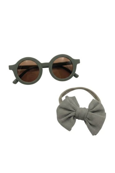 Glasses and Headband Set For Babies and Girls - Olive