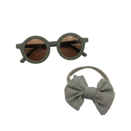 Glasses and Headband Set For Babies and Girls - Olive