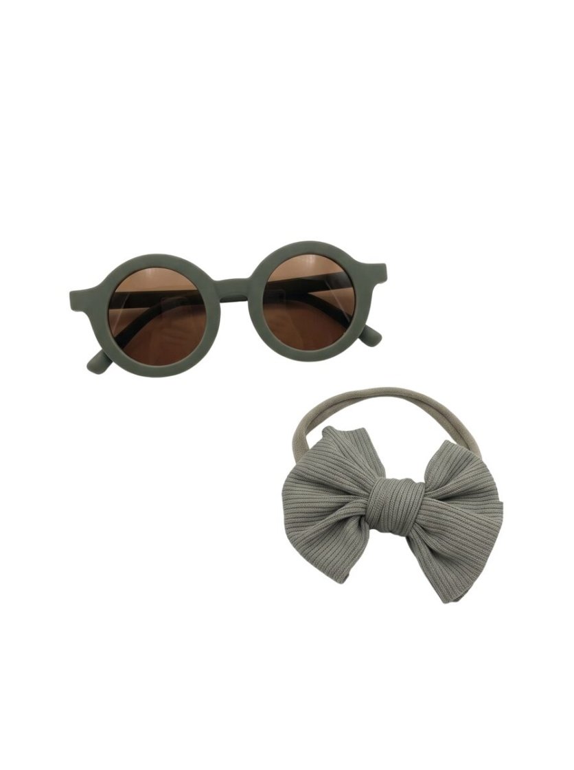 Glasses and Headband Set For Babies and Girls - Olive