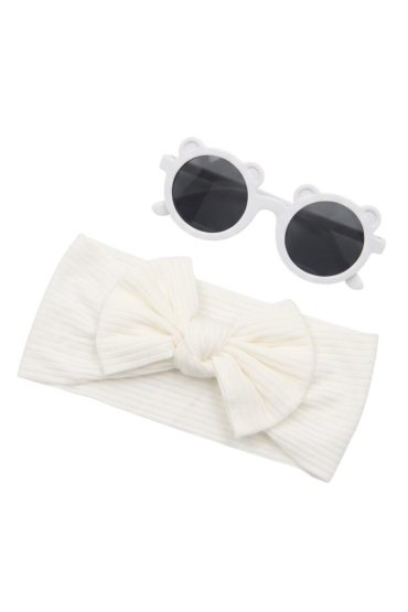 Ana Glasses and Headband Set For Babies and Girls White Colour