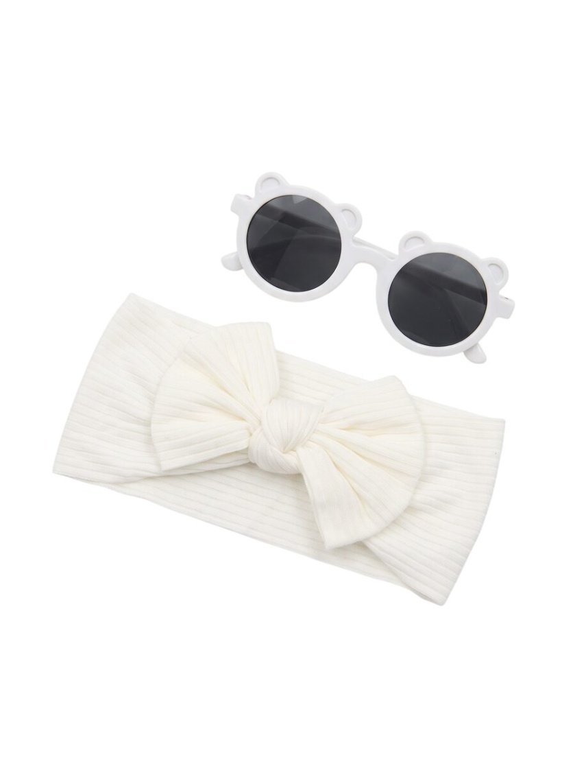 Ana Glasses and Headband Set For Babies and Girls White Colour