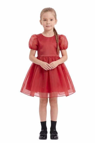 Tulle Volume Dress Red