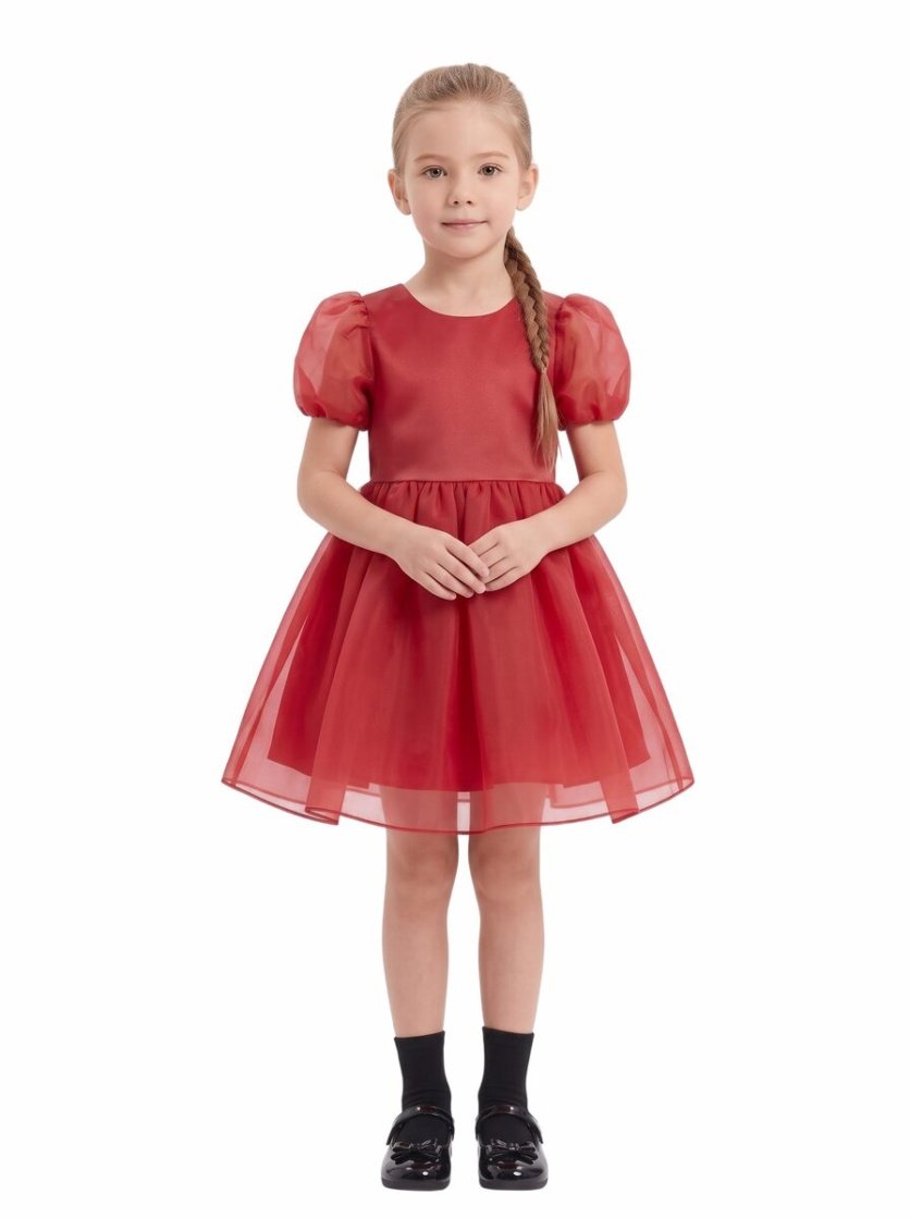 Tulle Volume Dress Red