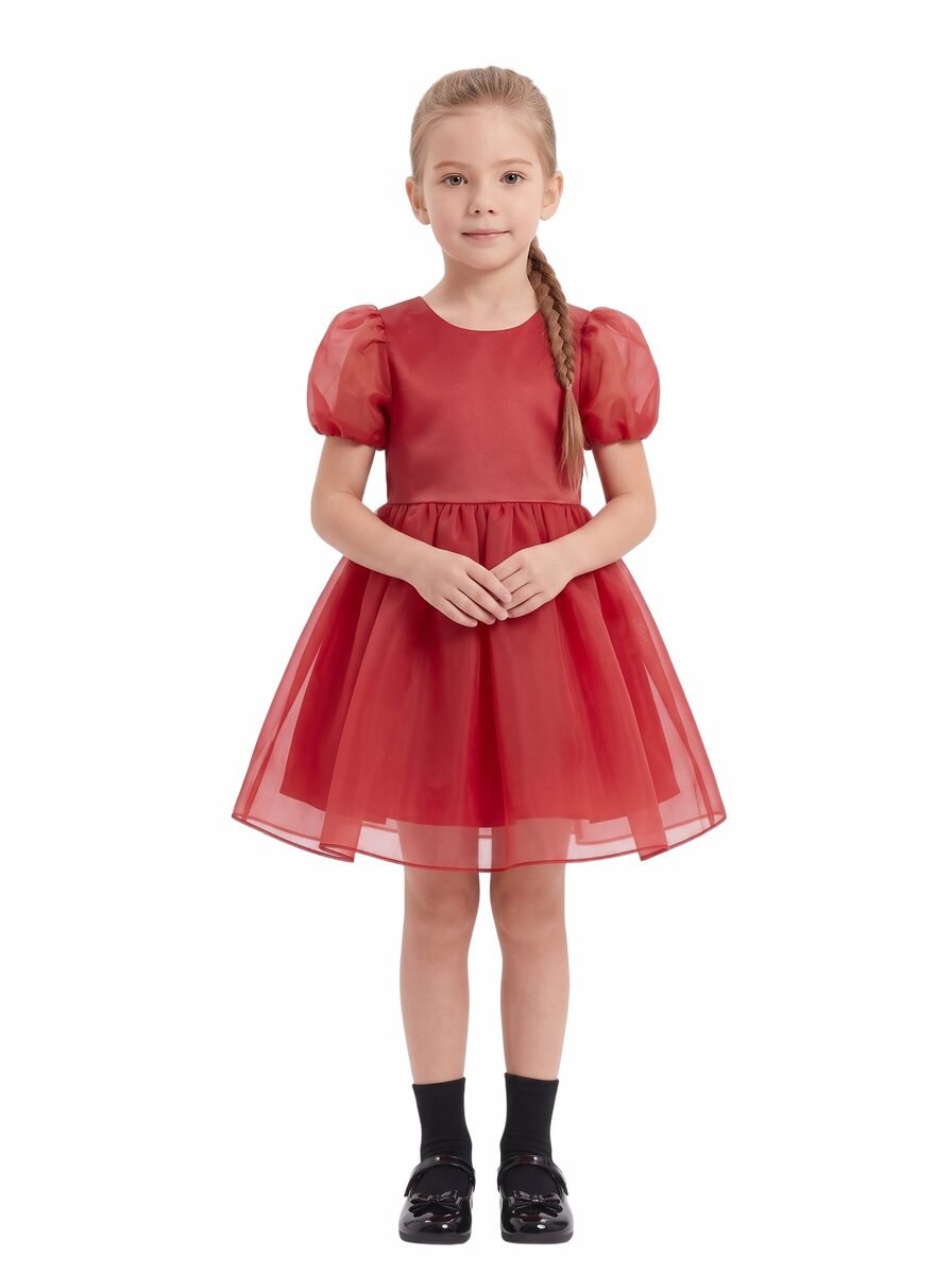 Tulle Volume Dress Red