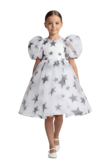 Tulle Volume Dress White & Black