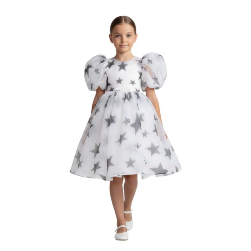 Tulle Volume Dress White & Black