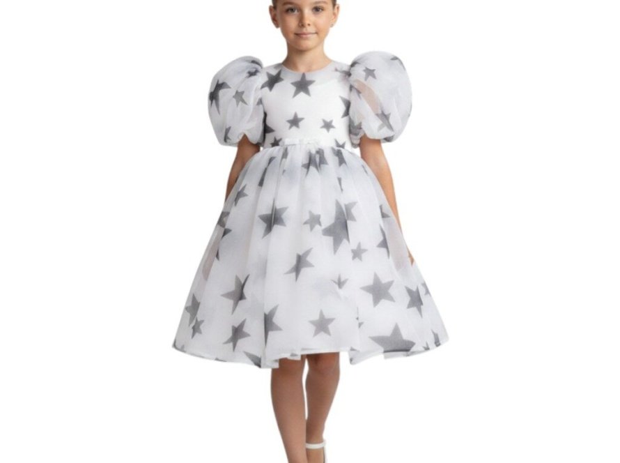 Tulle Volume Dress White & Black